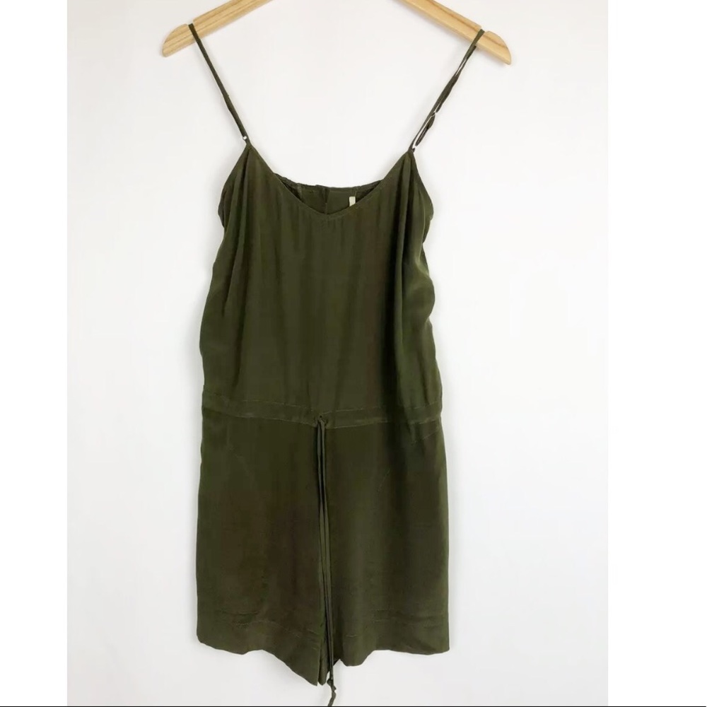 Twelfth St Cynthia Vincent Army Sage Silk Romper